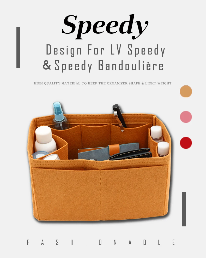 Для SPEEDY 25 30 35 фетровая вставка сумка женская вставка Органайзер Сумочка Органайзер с карманами для сумка для косметики Органайзеры