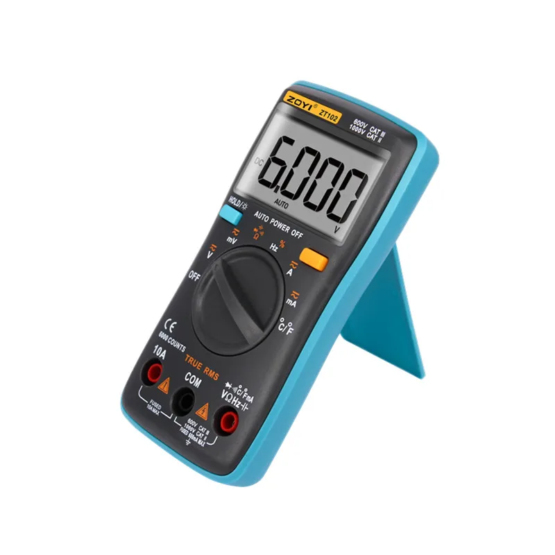 ZOYI Digital ZT101/ZT102/ZT102A мультиметр 6000 отсчетов подсветка AC DC Амперметр Вольтметр Ом портативный измеритель напряжения
