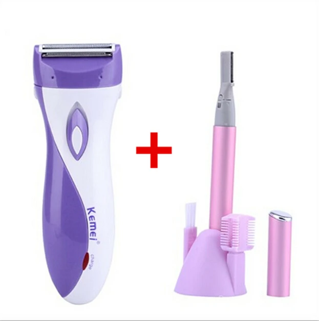 Shaver And Trimmer Перезаряжаемые леди бритва шерсть Электрический женский эпилятор депиляция восковыми бусинками для депиляции+ набор для бровей Триммер, для удаления волос - Цвет: Shaver And Trimmer