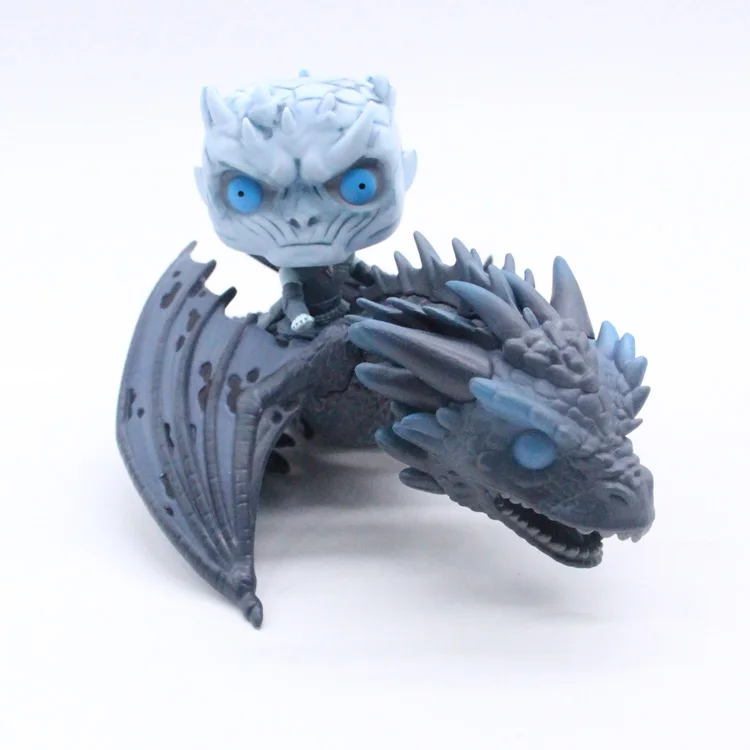 Большой размер Игра престолов ночной король и ледяной Viserion езда драконы 23 см ПВХ