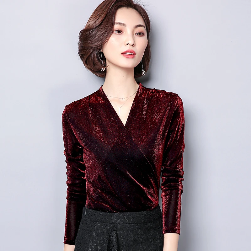 Blusas Mujer De Moda 2021 корейский Блестящий люрекс Для женщин s Топы и блузки размера плюс