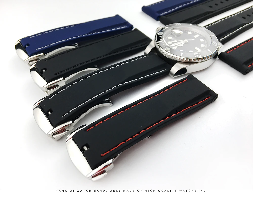 20 мм 22 мм Универсальные силиконовые ремешки для часов Seiko Sport Rubber For Breitling ремешок для часов samsung gear S3 браслет синий