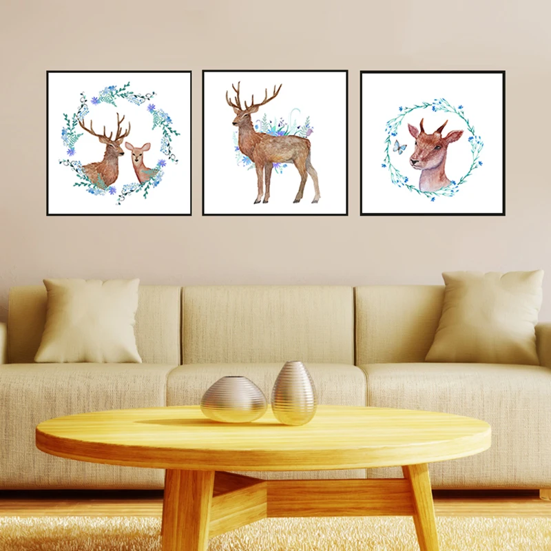 Олень мать и олень ребенок холст печать картина плакат Настенная для украшения