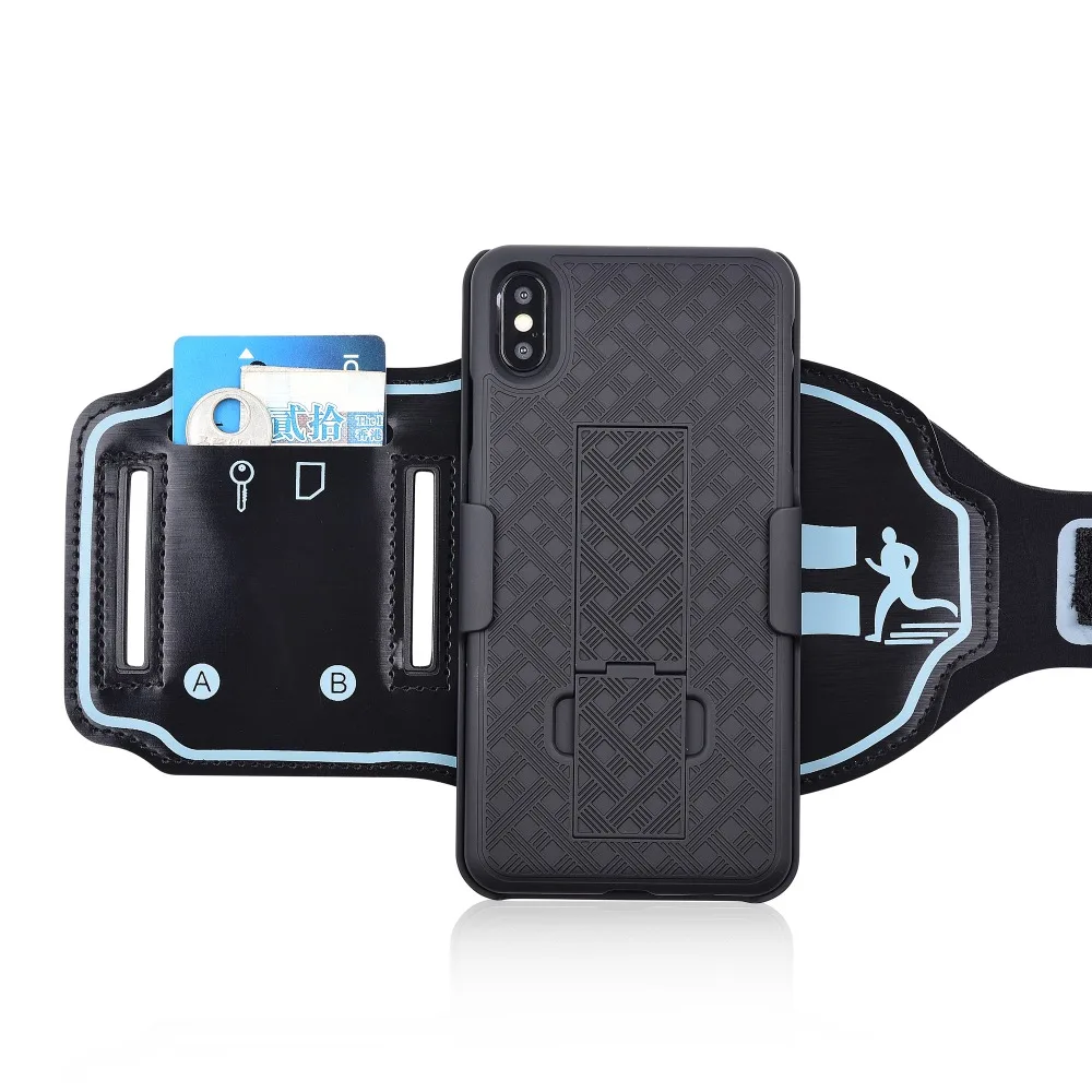 For XS MAX arm case sports phone cases iPhone X XR cover Gym Running Exercise Phone Holder Pouch STAND arm-band |