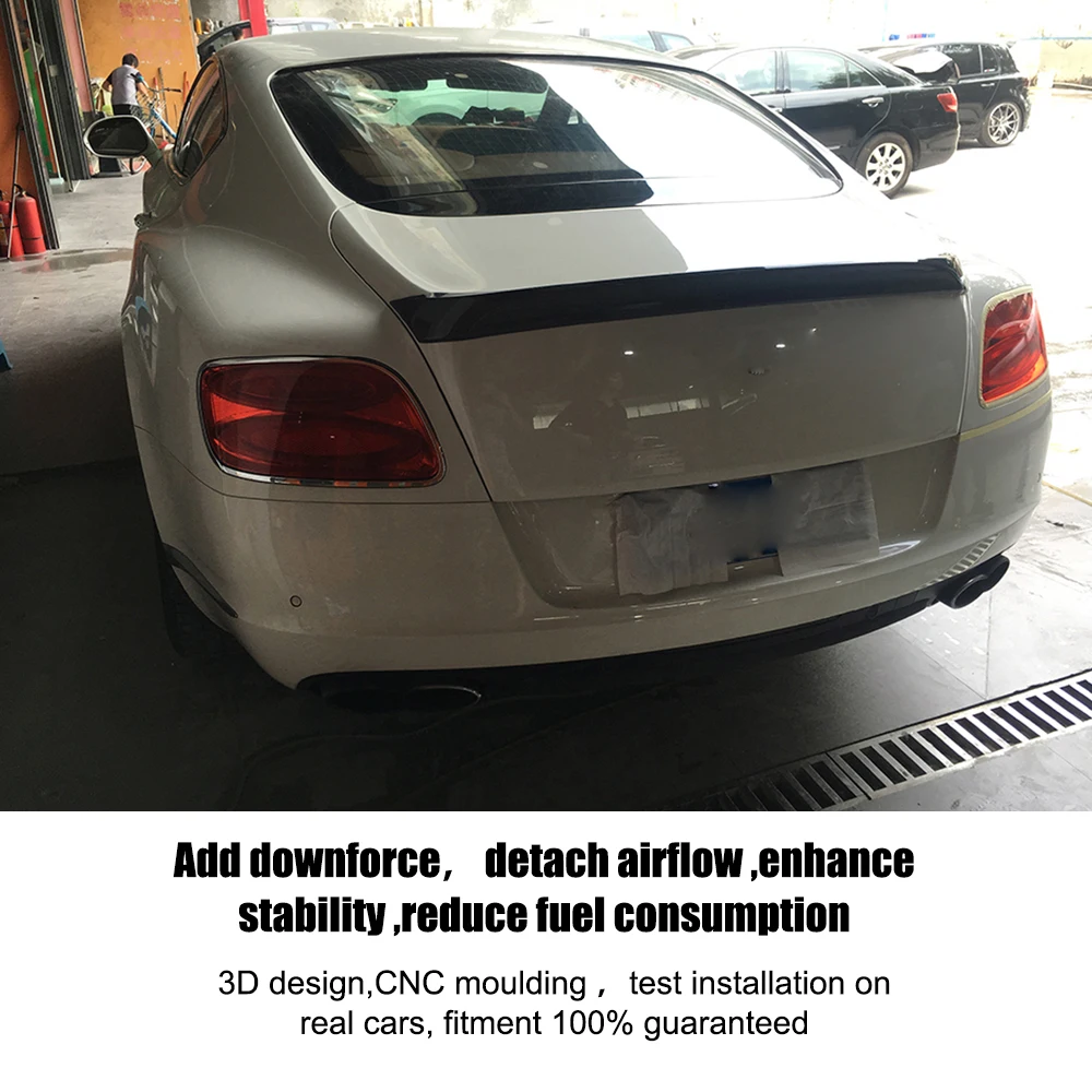 Чехол для заднего спойлера из углеродного волокна Bentley Continental Coupe 2 Door Only 2012 2013 2014 GT