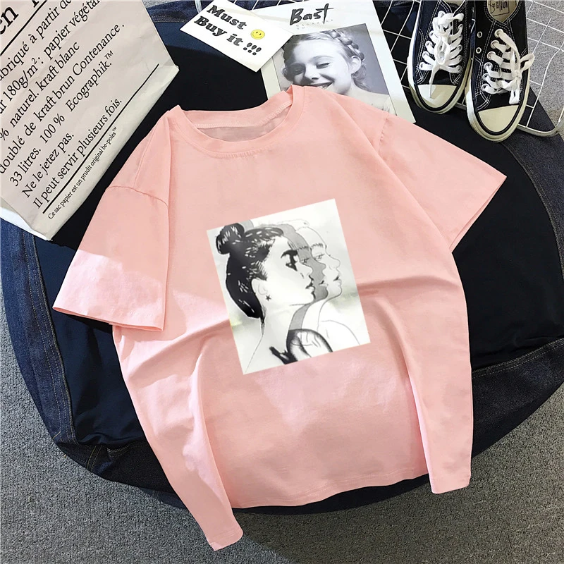 2019 летняя новая женская футболка с короткими рукавами портретная рубашка