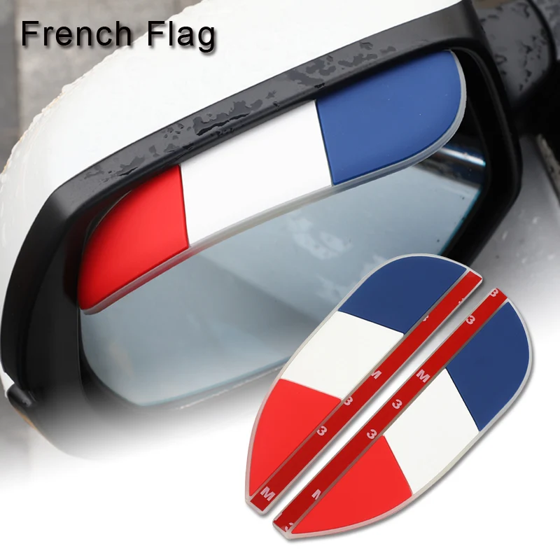 French Flag Зеркало заднего вида автомобиля дождь наклейки на брови дождь тени Национальный флаг дизайн для Honda accord pilot jazz civic hrv crv fit odyssey - Название цвета: French Flag