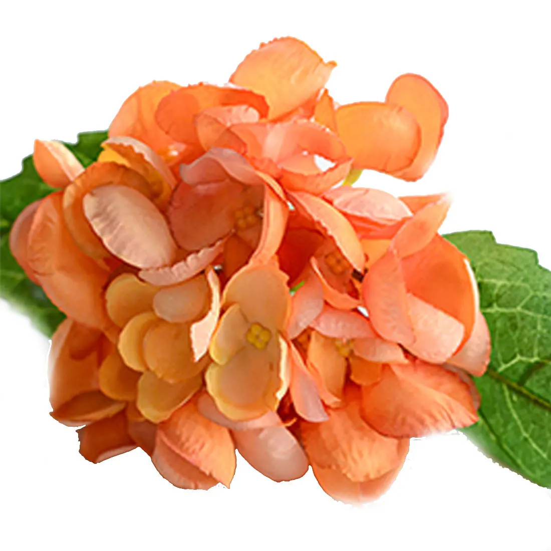 Orange Французский стиль, розы, искусственные цветы, ветка, Свадебная вечеринка, домашний декор, букет гортензии, искусственные цветы, растения, сухоцветы - Цвет: Orange