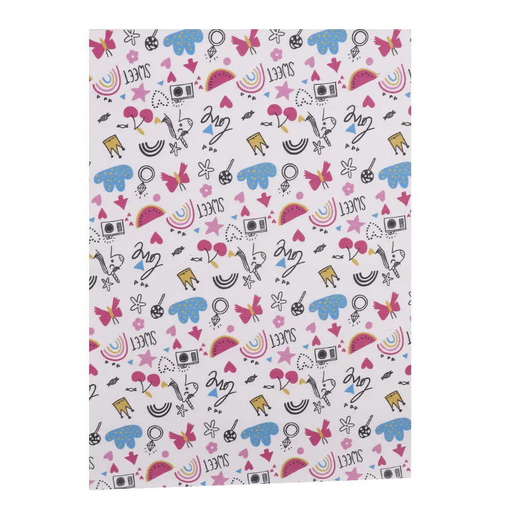 IBOWS 22*30 см Мультяшные милые животные напечатаны синтетическая кожа искусственная ткань из искусственной кожи для DIY Hairbow сумка аксессуары ручной работы