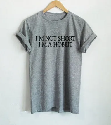 Футболка с надписью I AM A HOBBIT для мужчин и женщин|Футболки| |