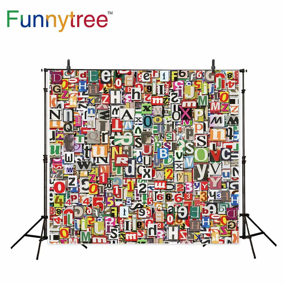 Фоны funnytree для фотостудии газетные вырезки с буквенным номером абстрактные