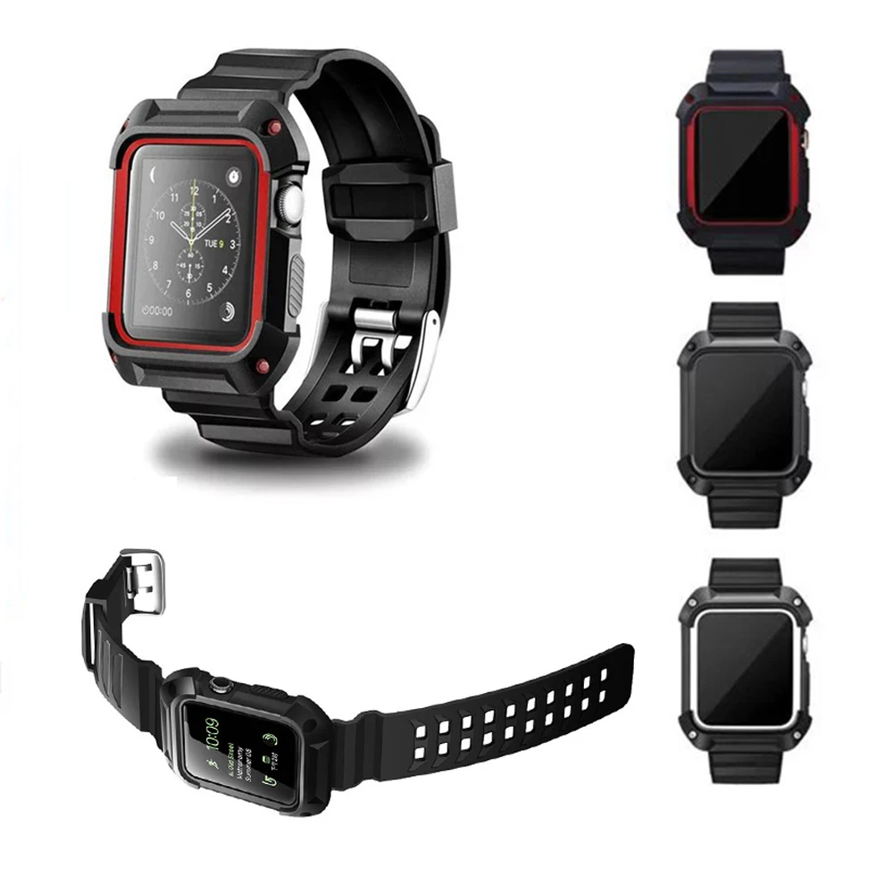Tonbux 38/42 мм смарт часы ремешок для Iwatch 1 2 3 серии защита от падения Чехол Apple Watch