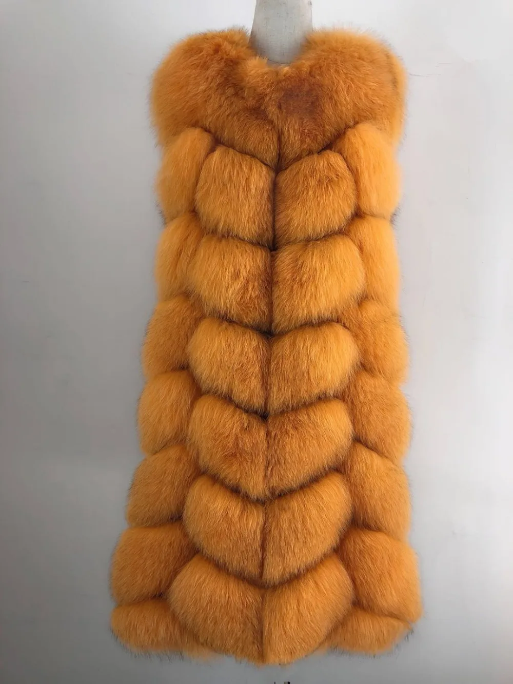 

MLHXFUR 90 cm Genuine Fox Fur Vest Waistcoats Sleeveless Coat Outwear Custom Size Nature Mother Girl Ladies Plus Size 7XL 6XL