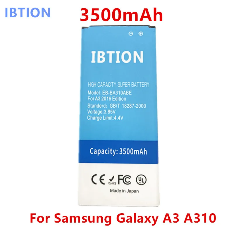 Ibtion 3500 мА/ч EB-BA310ABE для Samsung Galaxy A3 A3100 A310F A310 2016 Батарея | Мобильные телефоны и