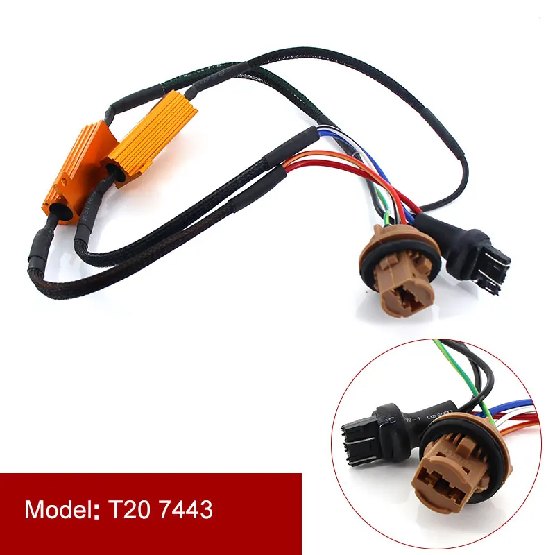 Автомобильный светодиодный резистор 1/2 шт. 1156 BA15S PY21W 1157 BAY15D 7440 7443 50 Вт Canbus декодер