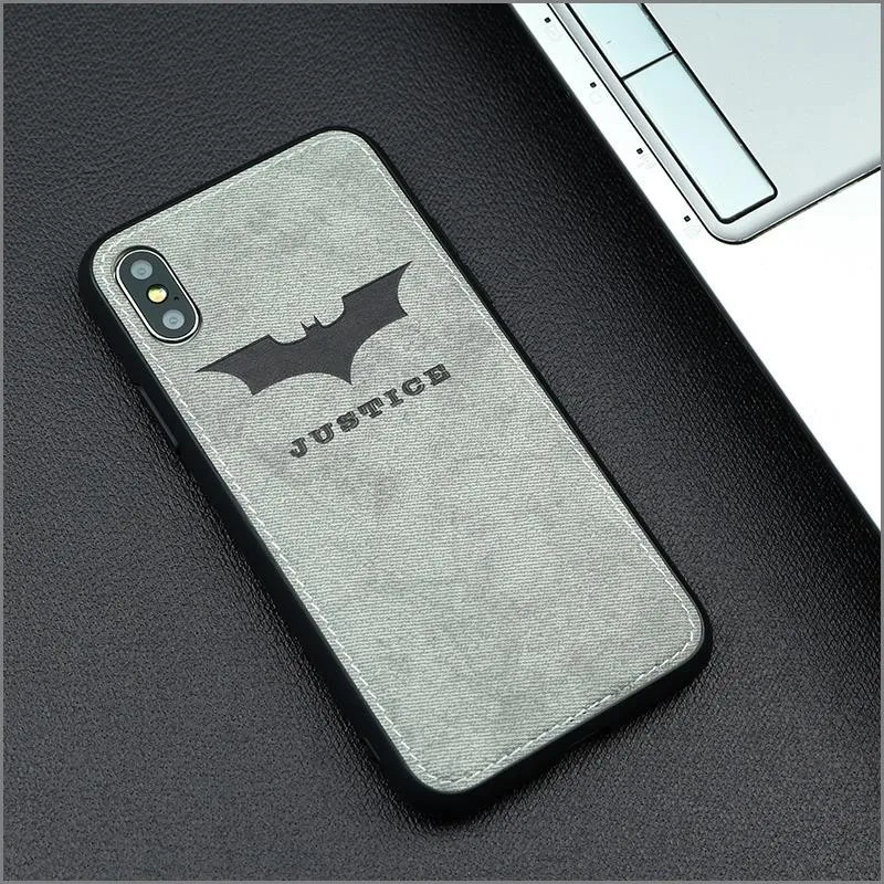 GreyBatMan Марвел Мстители ткань чехол для телефона для Iphone 7 8 6 6s Plus X Xs Max Xr паук ткань мягкий чехол DC Вселенная холст силиконовый чехол - Цвет: GreyBatMan
