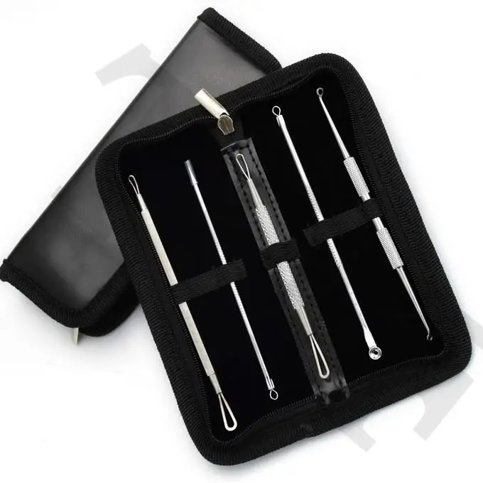 

200Sets/Lot Face Care Stainless Steel Surgical Extractor Blackhead & Blemish Remover Kit Skin Care Cleanser Tool Set