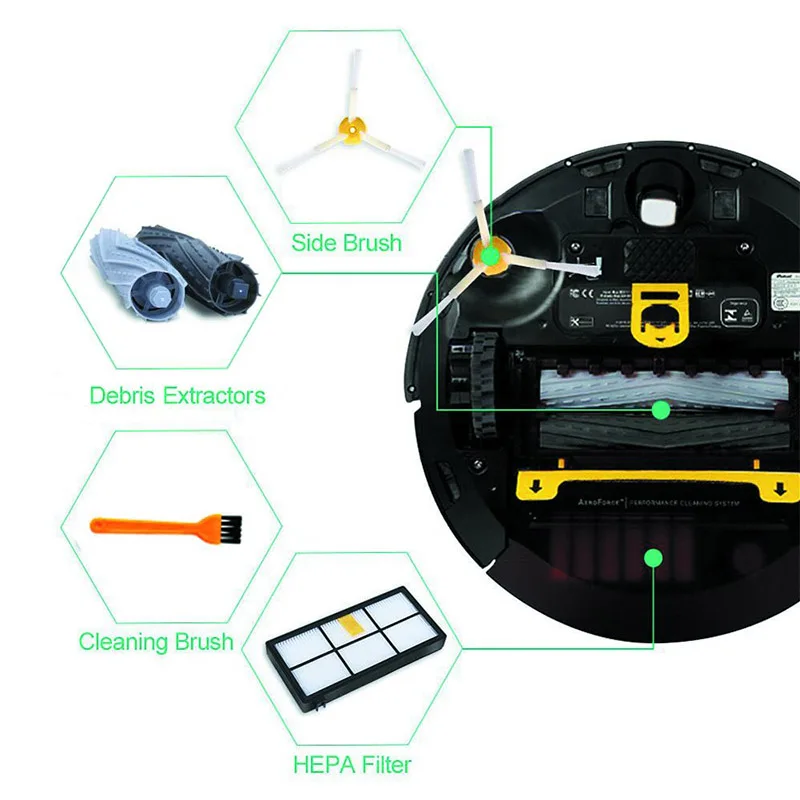 7 шт./лот HEPA фильтры кисти запасные части комплект для iRobot Roomba 980 990 900 896 886 870 865 866 800