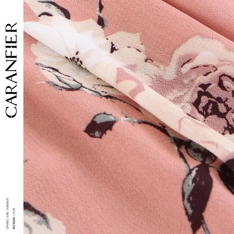 Caranfier Винтаж Этническая Цветочный принт Широкие штаны Для женщин Высокая Талия