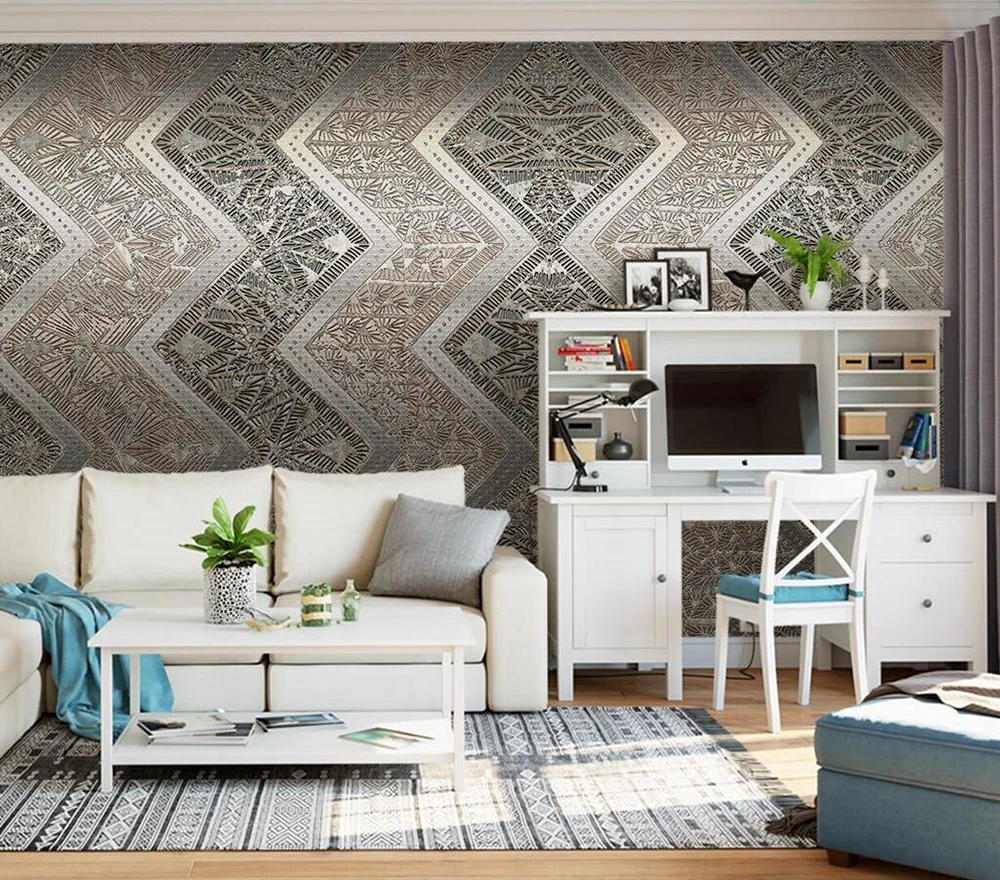 Decorative wallpaper Modern metal abstract style background wall | Обустройство дома