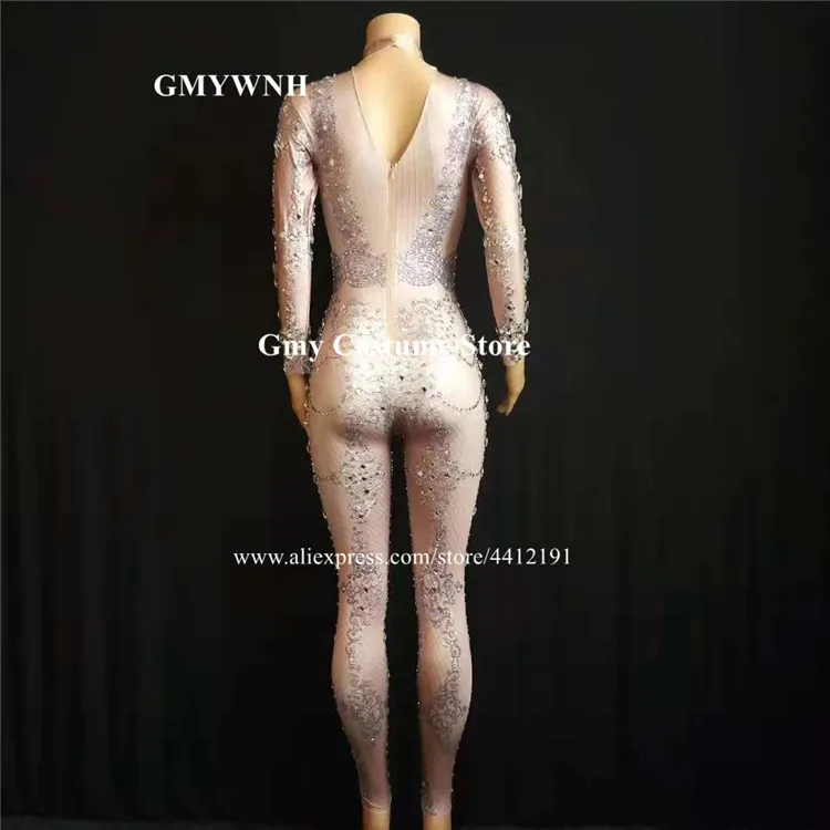 

E26 Female prom pole dance costumes stage wears dj ds bodysuit diamonds jumpsuit models dress performance show outfits bar wear