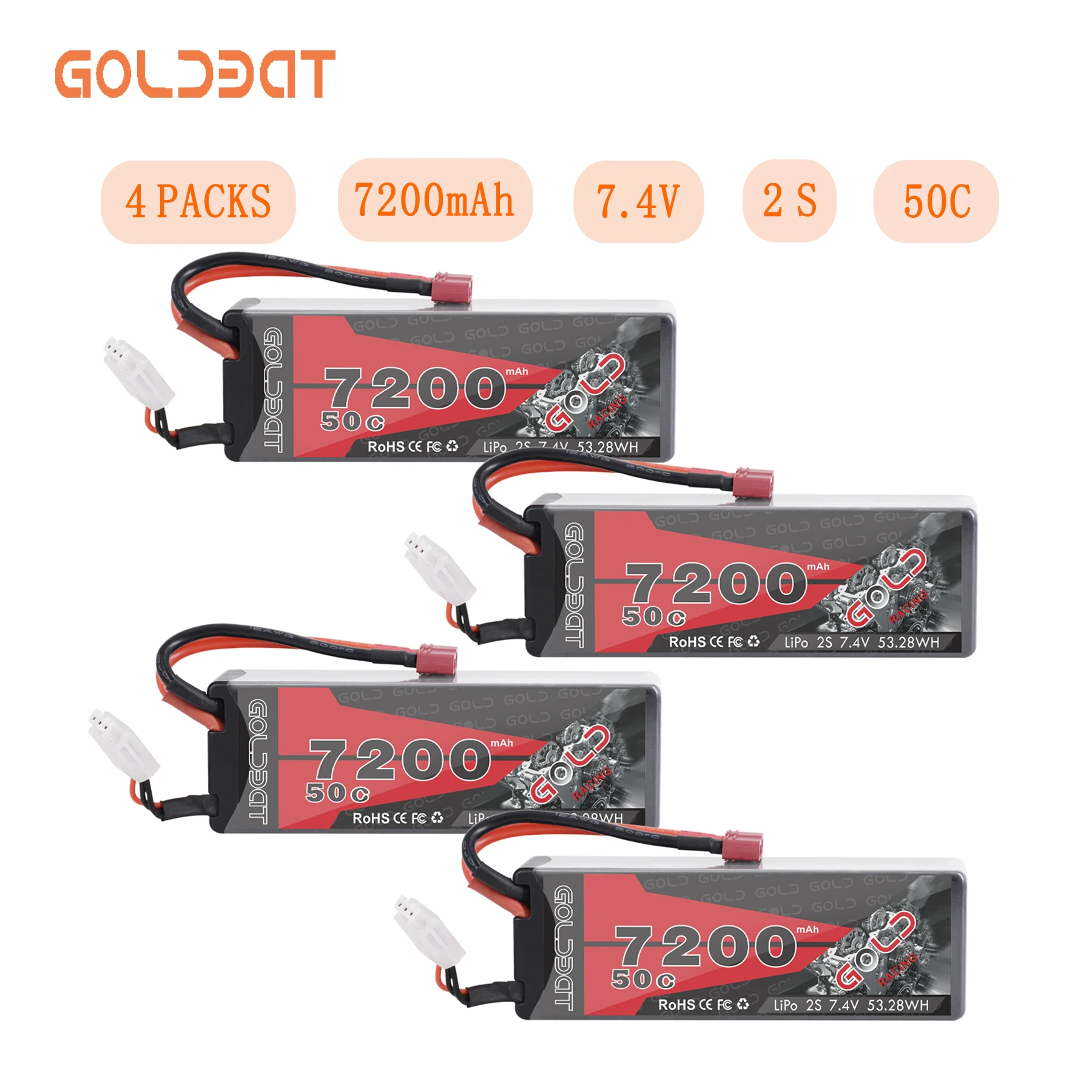 Аккумулятор GOLDBAT 7200 мАч для радиоуправляемого автомобиля 4 шт.|Детали и