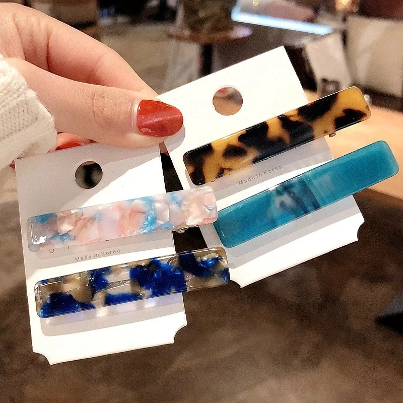 Женская акриловая заколка-Пряжка прямоугольная заколка из оловянной фольги с