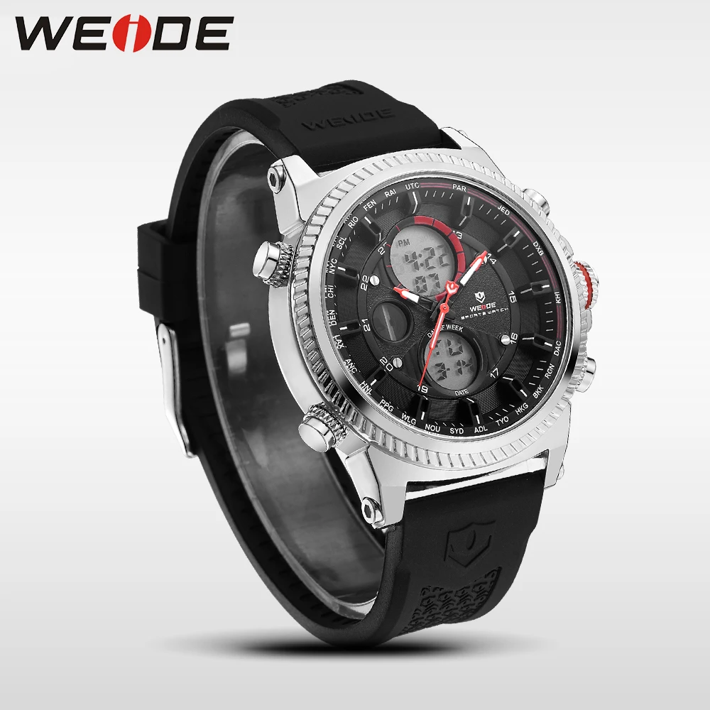 WEIDE повседневные Роскошные мужские часы спортивные цифровые автоматические