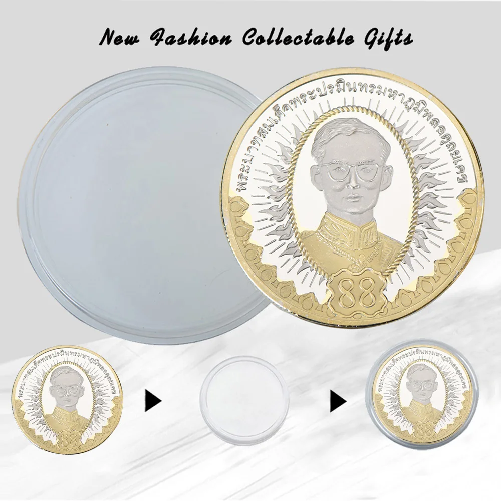 WR Gold Plated Coin Thailand King Bhumibol Adulyadej Commemorative Coins Customized Challenge Art Crafts | Дом и сад