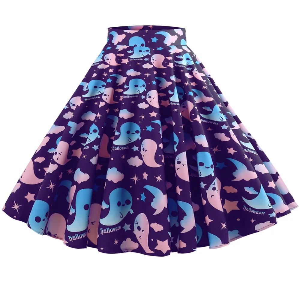 Женская винтажная юбка летняя хлопковая А силуэта женская повседневная в ретро