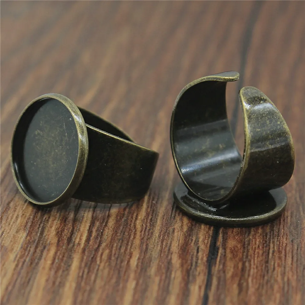 WYSIWYG 5pcs 3 Colors Fit 16mm 18mm 20mm 25mm Glass Cabochon High Quality Copper Material Wide Adjustable Ring Settings Base | Украшения и
