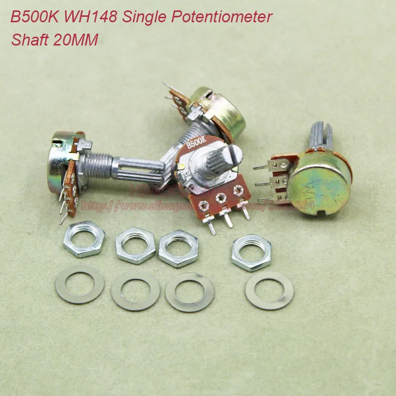 (10 шт./лот) B500K 500K OHM 500KOhm WH148 Линейный одинарный поворотный потенциометр Pots вал 20 мм