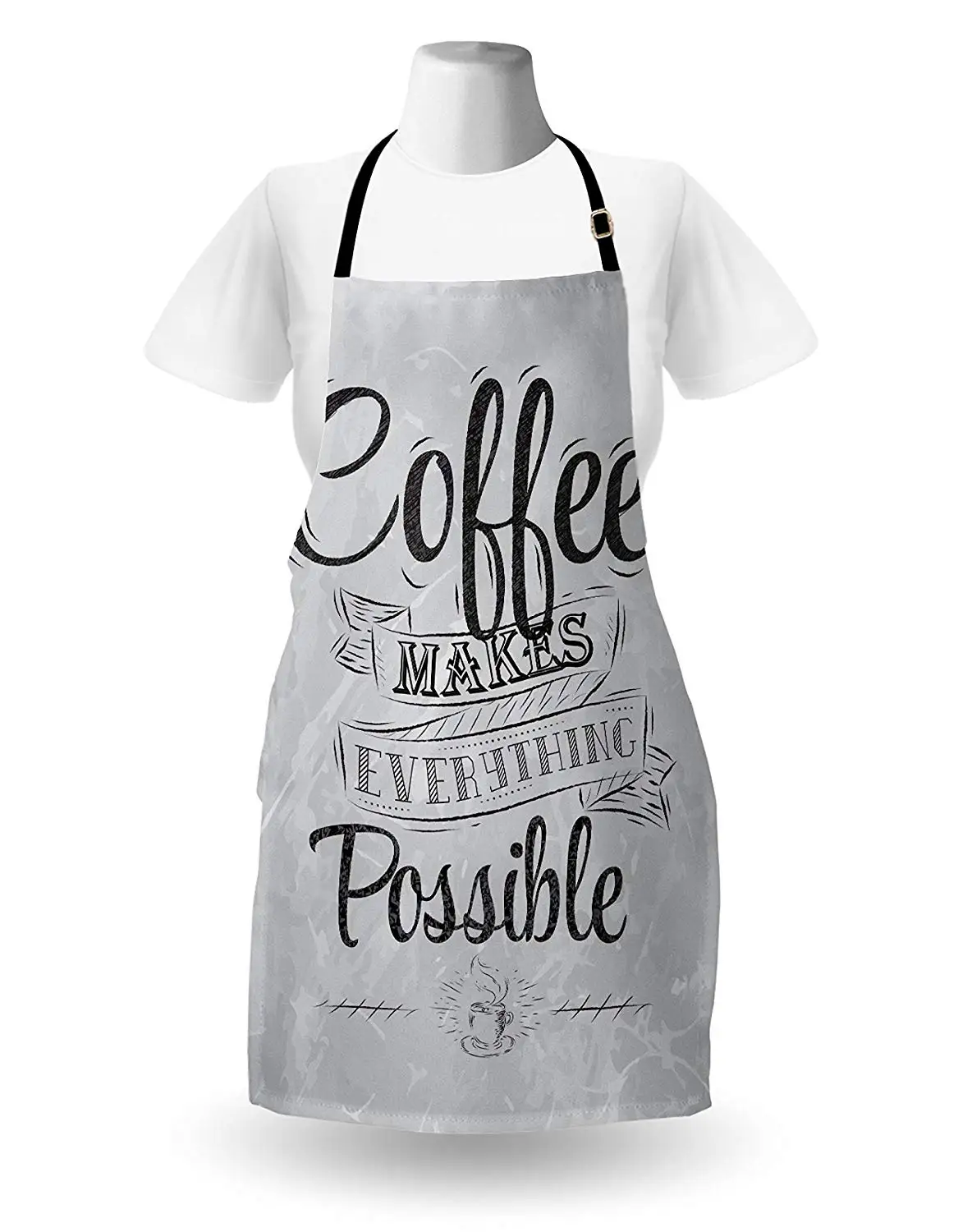 Coffee Apron Makes Everything Possible Quote Art Lifestyle Inspiration Idea Design Kitchen Bib for Cooking Baking | Дом и сад