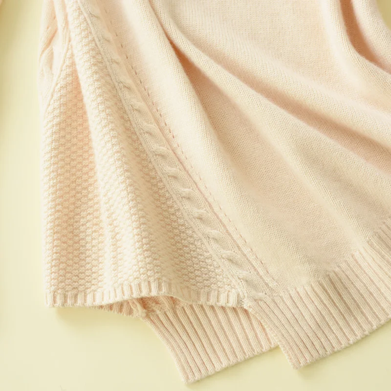 

Cashmere Loose Knit Sweater Fashion Wild Short Half High cashmere sweater female irregular hem Sweater