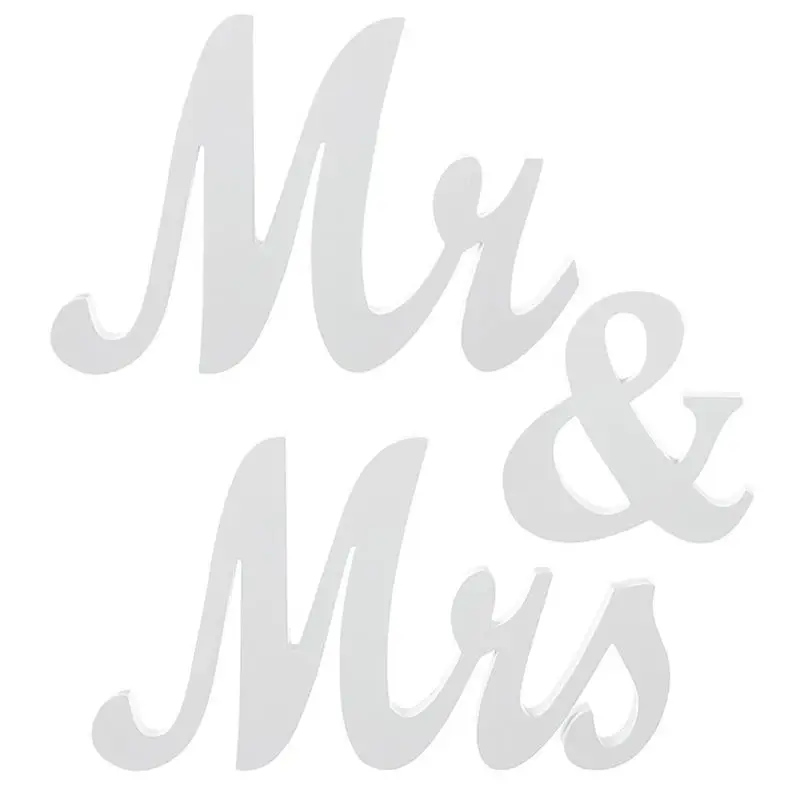White Деревянный знак Mr and Mrs свадебное украшение для милый декор стола Mr Mrs набор Mr& Mrs буквы украшения для свадьбы - Цвет: White
