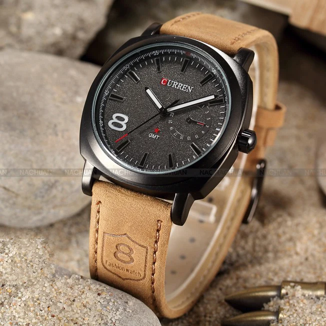 Часы CURREN Мужские спортивные кварцевые с кожаным ремешком|watch travel|watch crownwatch miyota |