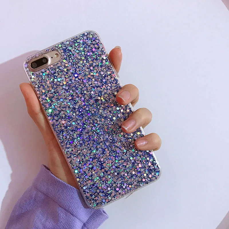 Nephy Bling Glitter TPU Case For iPhone 6 6s 7 8 Plus X XS MAX XR 5 5s SE Luxury Silicone Soft Powder Sequins Back Cover |