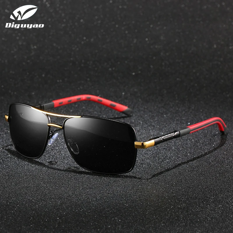 

Мужские солнцезащитные очки для рыбалки DIGUYAO, коричневые поляризационные очки прямоугольной формы, очки для вождения UV400