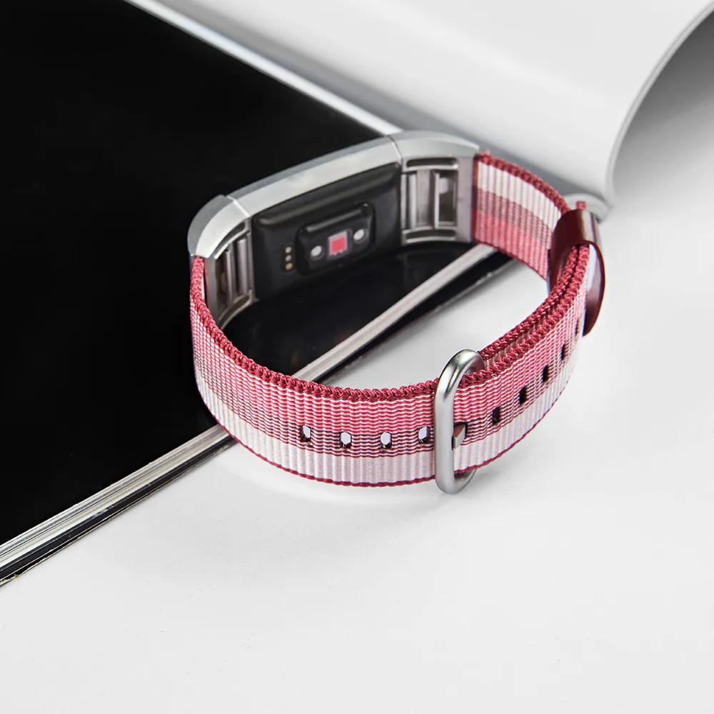 Браслет ремешок для fitbit нейлоновый Плетеный ремешок на запястье Королевский тканый браслет ремешок для Fitbit Charge 2 оптовый поставщик
