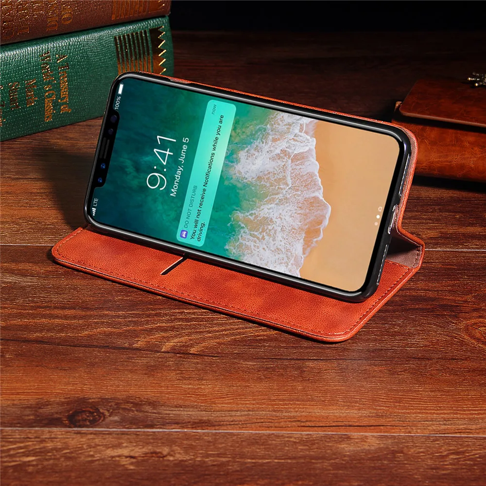 Кожаный чехол-книжка для iphone X XS XR max 5 дюймов | Мобильные телефоны и аксессуары