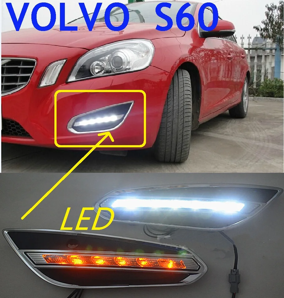 Автомобильные фары для Volvo S60 дневного света 2009 ~ 2014 автомобильные аксессуары