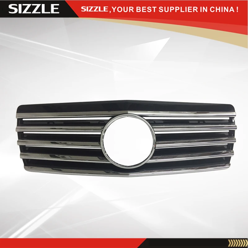Автомобильная передняя решетка из пластика черного цвета с хромом для Mercedes W140 S