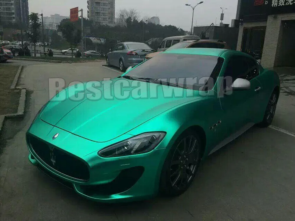 Матовая хромированная виниловая пленка Tiffany Mint автомобильная с воздушно