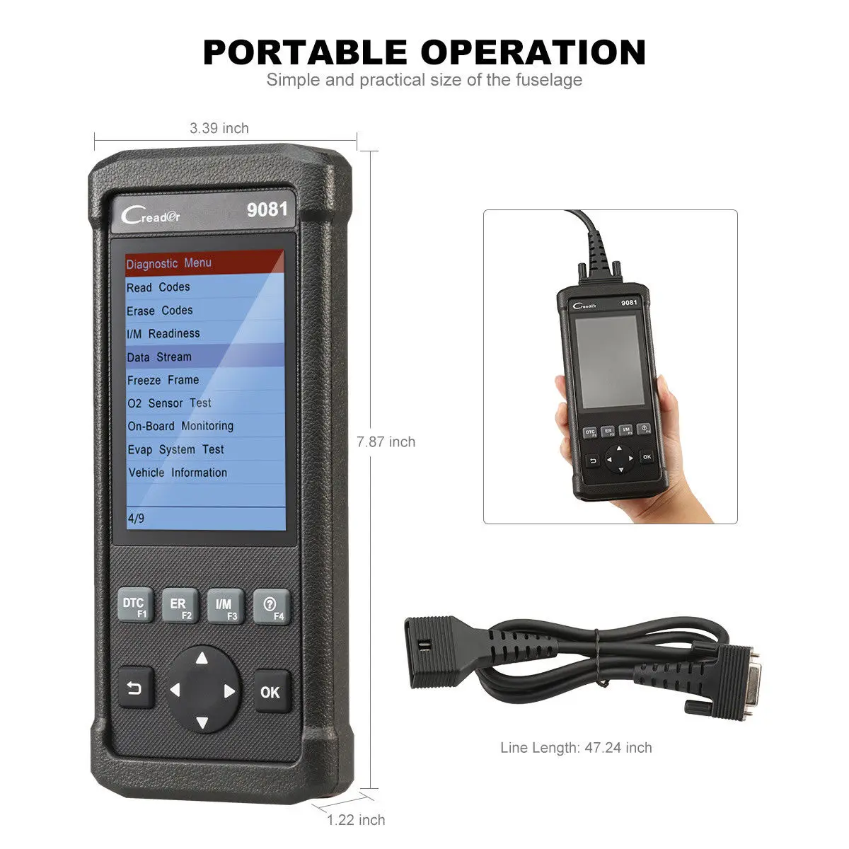 Launch CReader 9081 cr9081 автоматический считыватель кодов полный OBD2 сканер Диагностический сканирующий инструмент OBDII масло EPB BMS SAS DPF TPMS ABS кровотечение