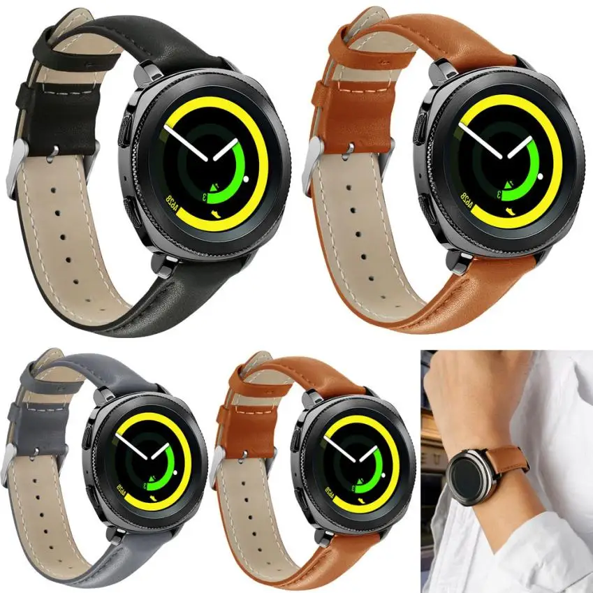 Кожаный ремешок для замены наручных часов Samsung Gear спортивные Смарт часы