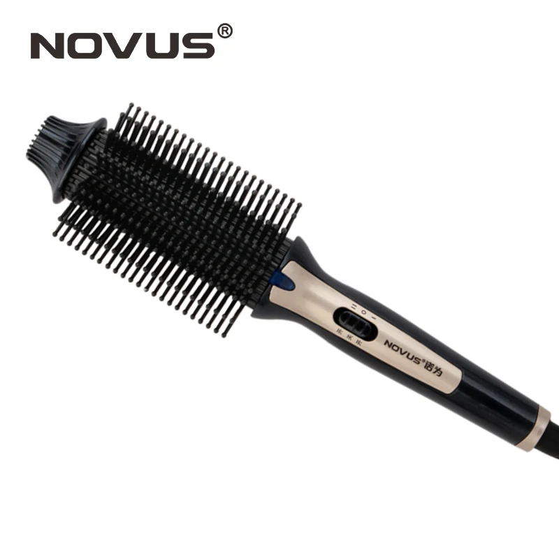 

Электрический Выпрямитель для волос NOVUS, керамическая щетка для завивки волос двойного назначения, прямая и Завитая расческа, женские Инстр...
