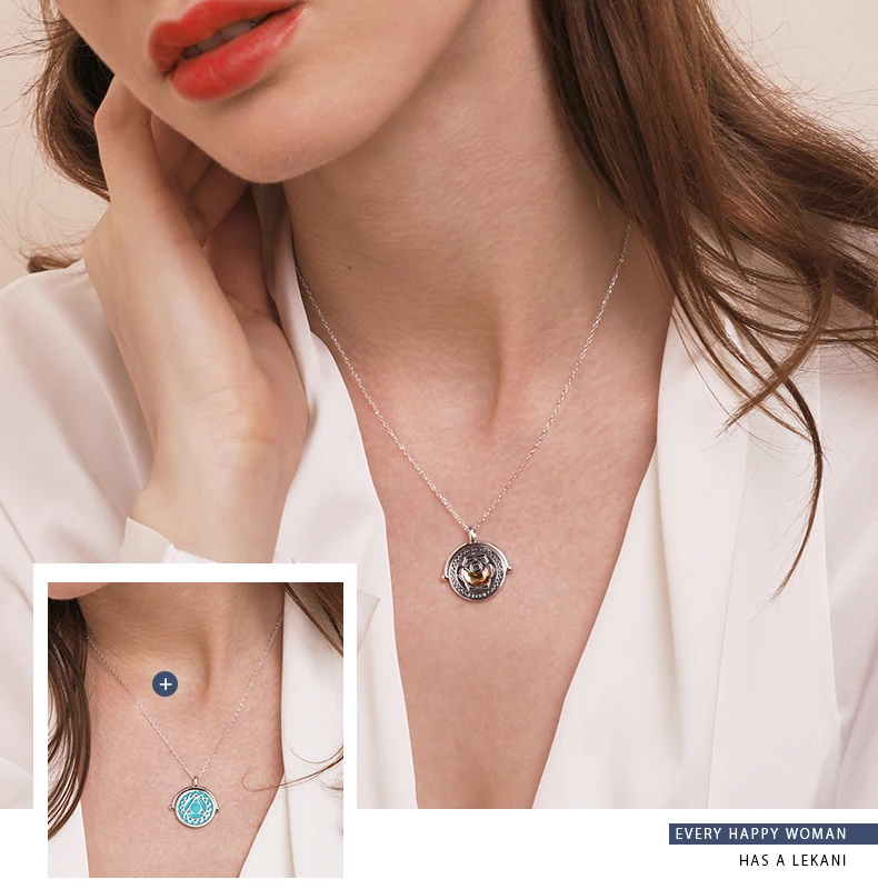 LEKANI элегантная чакра любовника оранжевые кристаллы от Swarovski цепочка ключицы 925 пробы Серебрянное ювелирное ожерелье рейки