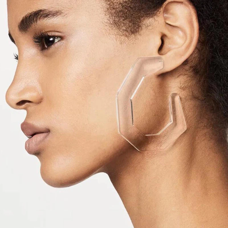 Acetic Acrylic Resin C shapped Stud Earrings For Women 2019 Fashion Simple Style Geometry Jewelry | Украшения и аксессуары