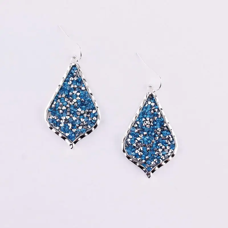 Silver Aqua Новинка, Золотые серьги в виде каплевидной капли, стразы для женщин, модные ювелирные изделия, богемский бренд KS, черные серьги в виде каплей - Окраска металла: Silver Aqua