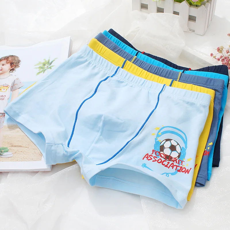 

new free shipping high quality boys boxer shorts panties kids football cotton children underwear 3-10year 5pcs/lot